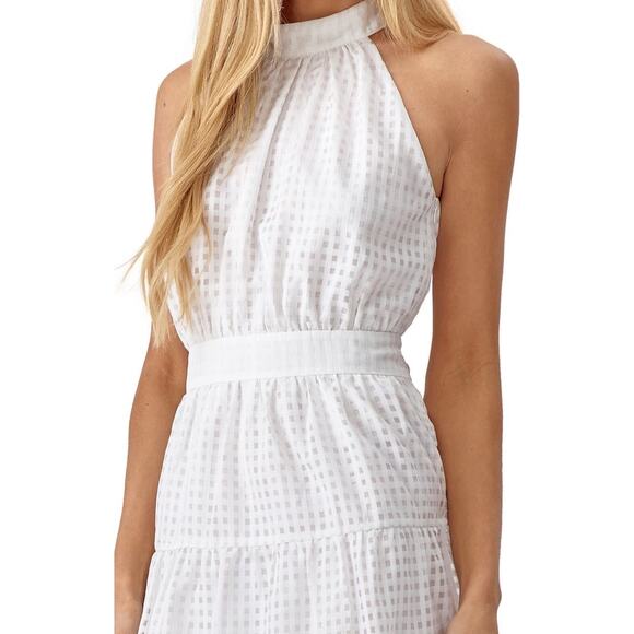 Adelyn Rae NWT Angel Check Sleeveless Seersucker Maxi Dress S Cottagecore Summer - Picture 3 of 6